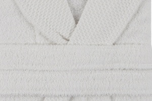 Halat de baie, bumbac 100%, marime XXL, lavabil 40°C, crem - Verificat A · Re-Bloom - Img 4