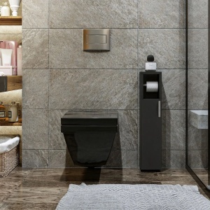 Hanah Home dulap baie, PAL melaminat 18mm, 15x12x65 cm, multiple rafturi, antracit - Verificat A · Re-Bloom - Img 3