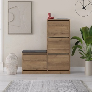 Hanah Home dulap pantofi, PAL melaminat, 105x26x118.5cm, Maro - Verificat A · Re-Bloom - Img 5