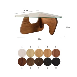 Hanah Home masuta cafea living 86x66x36 cm, blat sticla securizata, cadru pin masiv, maro - Verificat A · Re-Bloom - Img 4