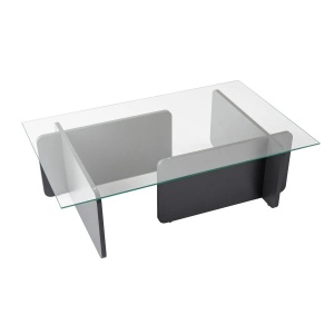 Hanah Home masuta de cafea, sticla temperata/PAL melaminat, 105x65x30 cm, grosime 18mm, antracit - Verificat A · Re-Bloom - Img 6