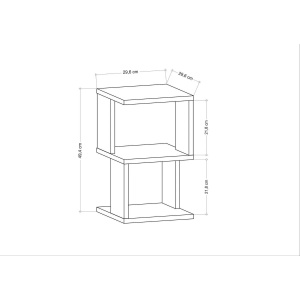Hanah Home noptiera, PAL melaminat 18mm, 29.6x29.6x49.4 cm, alb - Verificat A · Re-Bloom - Img 5