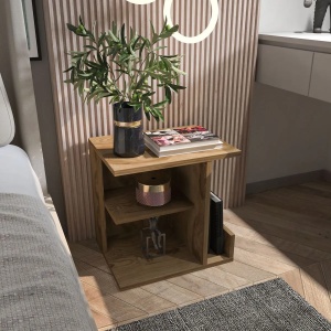 Hanah Home noptiera, PAL melaminat 18mm, 45x35x45 cm, stejar oud - Verificat A · Re-Bloom - Img 3