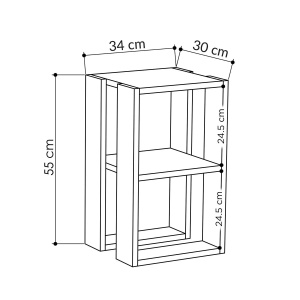 Hanah Home noptiera, PAL melaminat, 30x30x55cm, Alb - Verificat A · Re-Bloom - Img 3