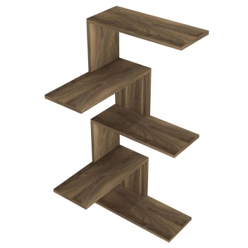Hanah Home raft de perete 51.5x29.6x109 cm, PAL 18mm melaminat, rafturi multiple, fixabil perete, nuc - Verificat A · Re-Bloom - Img 2