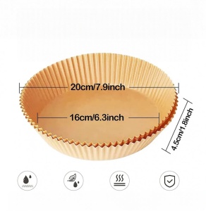 Hartie de copt pentru friteuza Veiyi, 50 piese, natur, 20 x 16 x 4,5 cm - Img 3