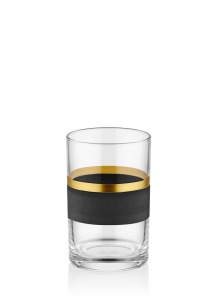 Hermia set 6 pahare sticla, 8x8 cm, 130ml, negru/auriu - Verificat A · Re-Bloom - Img 3