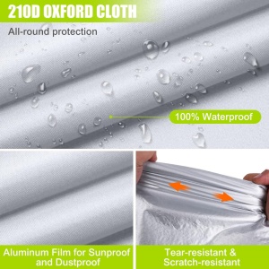 Husa de protectie pentru Jeep Wrangler cu 4 usi 2007-2022 Bigacober, panza Oxford, argintiu/verde - Img 2