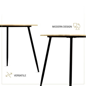 Kiwari Brik masa dining/birou, MDF/metal, 110x70x75cm, 10.1kg, capacitate 30kg, stil contemporan, lemn natural/negru - Verificat A · Re-Bloom - Img 5