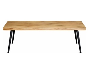 Kiwari Daro masuta de cafea MDF/metal, 120x60x45 cm, blat MDF finisaj stejar natural, cadru metal negru, design industrial, stejar/negru - Verificat A · Re-Bloom - Img 4