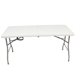 Kiwari masa plianta dreptunghiulara banchet/evenimente, cadru metal, 123x61x74cm, Alb - Verificat A · Re-Bloom