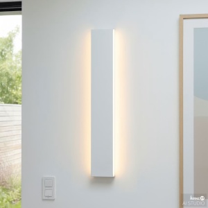 KRIM aplica perete cu baterii 47 cm, LED 4W 3000K dimmer tactil telecomanda, aluminiu mat, reincarcabil USB-C, alb - Verificat A · Re-Bloom - Img 2