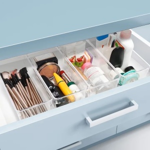 Kurtzy set 8 organizatoare frigider/bucatarie, plastic fara BPA transparent, 20x10x8 cm, cu maner, stivuibile, fara capac - Verificat A · Re-Bloom - Img 2