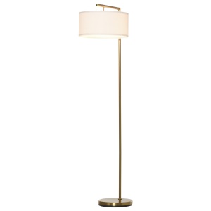 Lampadar modern Re-Bloom, metal/textil, auriu/alb, 47 x 37 x 153 cm, Resigilat, Grad A
