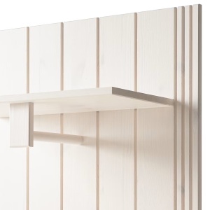 Lillehammer cuier perete panou 60x120x25 cm, 5 carlige, lemn masiv pin lacuit, pin alb - Verificat A · Re-Bloom - Img 4