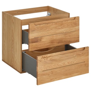 Lindersvik dulap pentru lavoar 60x54x46 cm, 2 sertare, fata stejar masiv finisaj natural, PAL furnirut - Verificat A · Re-Bloom - Img 3