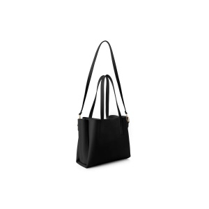 Lucky Bees geanta tote dama, piele polivinilica 100%, 32x13x27 cm, 2 buzunare interioare, curea 100cm, negru - Verificat A · Re-Bloom - Img 1