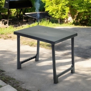 Masa de gradina dreptunghiulara, Progarden, NIK, Polipropilena, Antracit, 81x56x63 cm, Resigilat, Grad A - Img 3