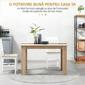Masa de sufragerie Re-Bloom, PAL, 120x69x75 cm, 50 kg, lemn natural/negru - Verificat A · Re-Bloom - Img 5