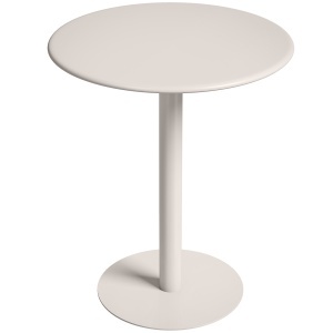 Masa rotunda de bucatarie pentru 2 persoane, otel, Ø60x72cm, baza Ø45cm, capacitate 15kg, interior/exterior, asamblare 15 minute, bej - Verificat A · Re-Bloom