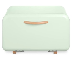 Navaris cutie paine metal/lemn, 35.2x23.5x23 cm, deschidere frontala, curatare manuala, verde deschis - Verificat A · Re-Bloom - Img 4