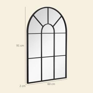 Oglinda de perete, metal/sticla, negru, 91 x 60 cm, Resigilat, Grad A - Img 3