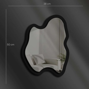 Oglinda decorativa de perete Re-Bloom, plexiglas/EVA, negru, 38 x 50 cm - Img 2