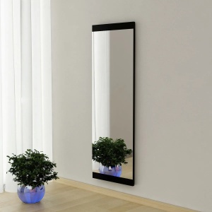 Oglinda perete verticala 40x120x2.2 cm, rama MDF 100%, acoperire ecologica Flotal-E, negru - Verificat A · Re-Bloom - Img 2