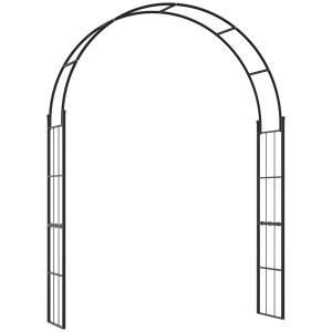 Pergola de gradina arcada 2.23m, metal, 157x40x223 cm, spatiu interior 153x222 cm, bolta de nunta/spalier, negru - Verificat A · Re-Bloom