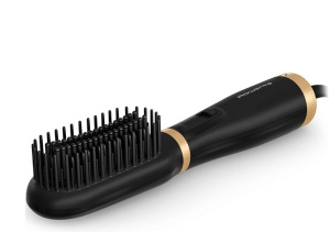 Perie de uscat si indreptat parul cu aer cald 2 in 1 Rowenta Powerstraight Air UB5920F0, 500W, 3 trepte de caldura/aer, invelis ceramic, generare ioni, negru & auriu, Resigilat, Grad A - Img 3