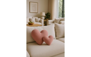 Perna decorativa in forma de inima, poliester/silicon, 42x45 cm, roz - Verificat A · Re-Bloom - Img 3