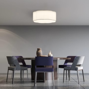 Plafoniera de tavan cu lumina LED, Navaris, intensitate reglabila cu telecomanda, design alb, 2100 lm, 22W, Resigilat, Grad A - Img 4