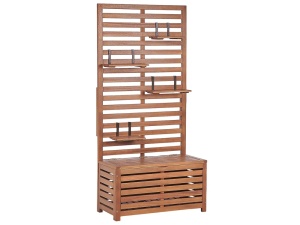 Produs Resigilat Banca de gradina cu panou rafturi Re-Bloom Matino, lemn salcam/otel, 80x40x170 cm, 4 rafturi, 2 persoane, 140 kg/persoana, maro - Verificat A - Img 7