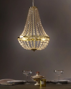 Produs Resigilat Candelabru Re-Bloom Diamante, fier/sticla acrilica, 40x40x110 cm, 2 lumini E14 max 40W, 230V, IP20, bec neinclus, auriu - Verificat A - Img 2