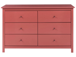 Produs Resigilat Comoda cu 6 sertare Re-Bloom Barcaldine, lemn de pin, 130x45x82 cm, 40 kg, visiniu - Verificat A - Img 3