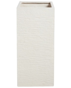 Produs Resigilat Ghiveci patrat Re-Bloom Dion, argila fibroasa/fibra sticla, 26x26x60 cm, 33L, 7 kg, orificiu drenaj, bej deschis - Verificat A