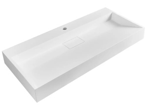 Produs Resigilat Lavoar suspendat Re-Bloom Quenko, ceramica, 100x46x12 cm, dreptunghiular, gaura robinet, alb - Verificat A - Img 2