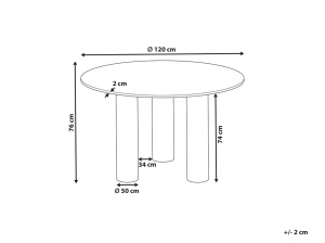 Produs Resigilat Masa de sufragerie rotunda Re-Bloom Orin, MDF/lemn cauciuc, diametru 120 cm, inaltime 76 cm, 4 persoane, 150 kg, maro inchis - Verificat A - Img 5