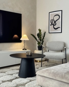 Produs Resigilat Masuta de cafea Re-Bloom Wando, MDF/furnir frasin, 80x80x47 cm, picioare 45 cm, negru - Verificat A - Img 2