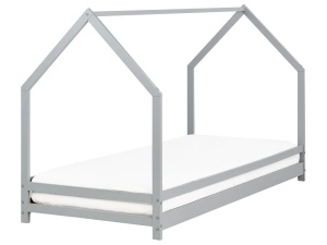 Produs Resigilat Pat copii Re-Bloom Appy, lemn de pin, 90x200 cm, somiera 15 lamele, 100 kg, gri - Verificat A