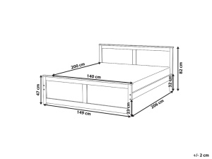 Produs Resigilat Pat Re-Bloom Dauphin, 140x200 cm, lemn de pin/MDF, somiera 2x16 lamele, tablie 82x149 cm, 240 kg, natur - Verificat A - Img 4