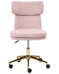 Produs Resigilat Scaun de birou Re-Bloom Granby, textil/placaj/fier, 58x58x77-87 cm, rotire 360°, reglaj pneumatic, 110 kg, roz pastel/auriu - Verificat A - Img 3
