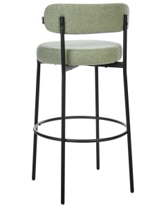 Produs Resigilat Set 2 scaune de bar Re-Bloom Allison, textil/metal, 50x50x97 cm, suport picioare, 120 kg, verde/negru - Verificat A - Img 4