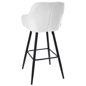 Produs Resigilat Set 2 scaune de bar Re-Bloom Casmalia, textil/otel, 50x54x103 cm, 150 kg, alb/negru - Verificat A - Img 3