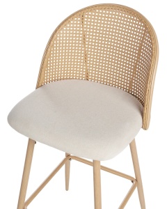 Produs Resigilat Set 2 scaune de bar Re-Bloom Cornell, lemn masiv/in, 46x51x104 cm, 120 kg, bej/natur - Verificat A - Img 5