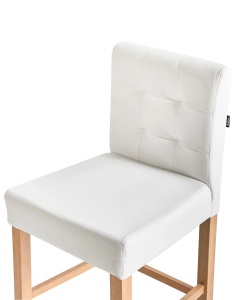 Produs Resigilat Set 2 scaune de bar Re-Bloom Madison, piele ecologica/otel/cauciuc, 47x52x108 cm, 115 kg, alb/natur - Verificat A - Img 4