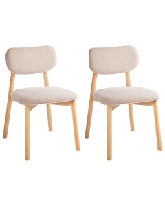 Produs Resigilat Set 2 scaune de masa Re-Bloom Mills, textil/MDF/spuma, 50x58x80 cm, sezut 50x45 cm, 120 kg, natur/bej deschis - Verificat A