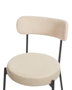 Produs Resigilat Set 2 scaune tapitate Re-Bloom Allison, textil/metal, 47x52x77 cm, 120 kg, bej deschis/negru - Verificat A - Img 2