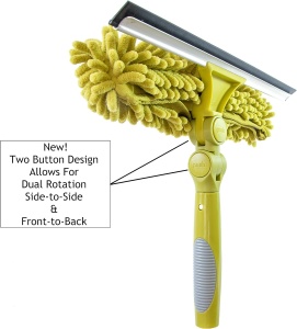 Racleta cu pamatuf compatibila cu manerul extensibil DocaPole, microfibra/cauciuc/plastic, galben/negru - Img 3