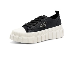 s.Oliver, Pantofi sport wedge cu aspect masiv, Negru, 37, Resigilat, Grad B